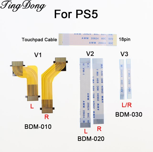TingDong Ersatzteil-Set für PS5 Controller: Trigger-Tasten L1 L2 R1 R2 und 18Pin Touchpad Band Flex Kabel für BDM-010 020 030 Modelle - Bild 1