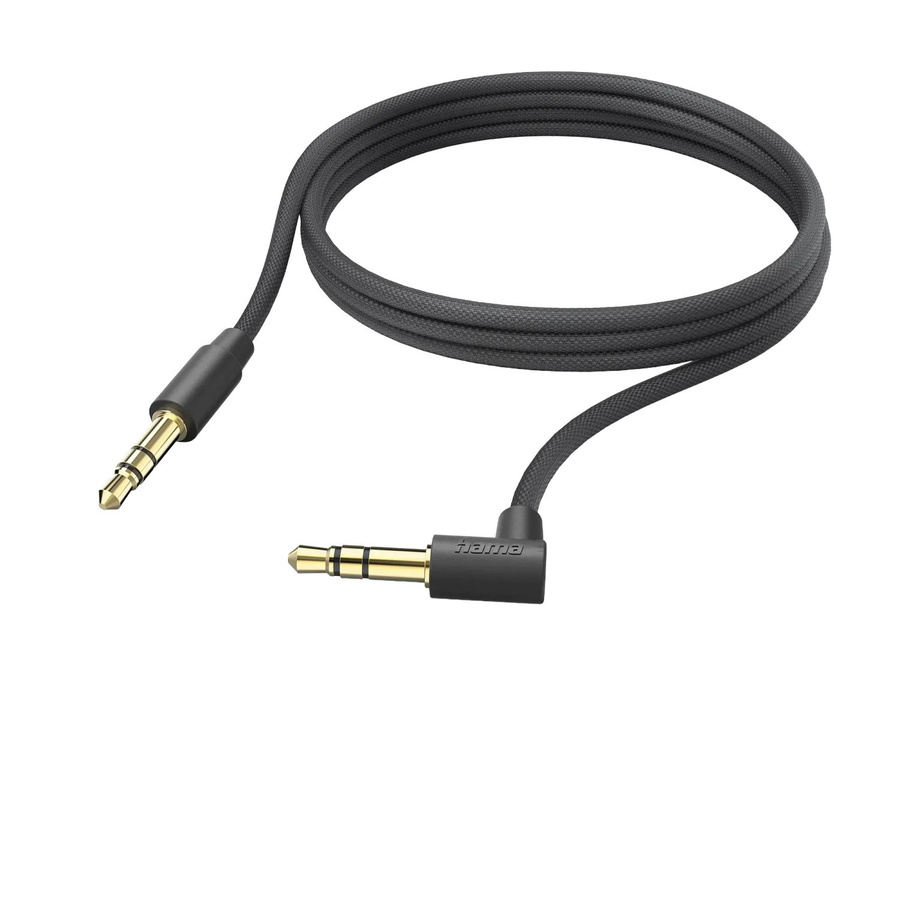 Hama Aux-Kabel mit 3,5 mm Klinkenstecker und 90 Grad Winkelstecker, Schwarz, 2,0 m - Bild 2