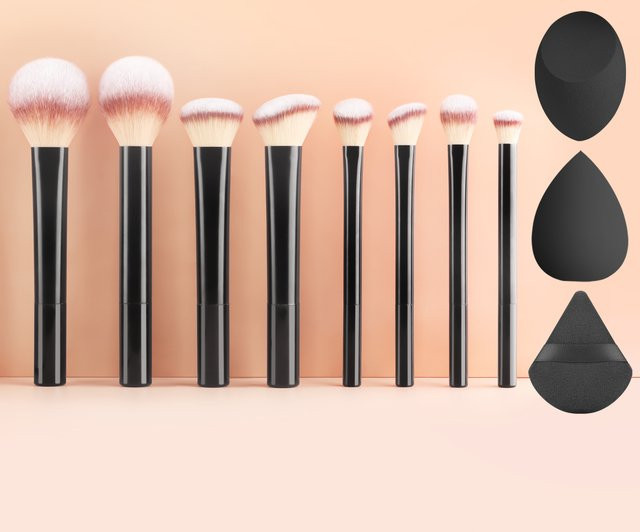 Ronshadow Pinselset, 8-teilig, Schwarz, Unisex, für Gesicht und Augen - Bild 1