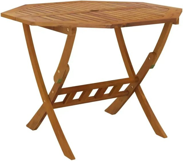vidaXL Klappbarer Gartentisch aus Akazien-Massivholz in Braun, B/T: 90 x 75 cm - Bild 1