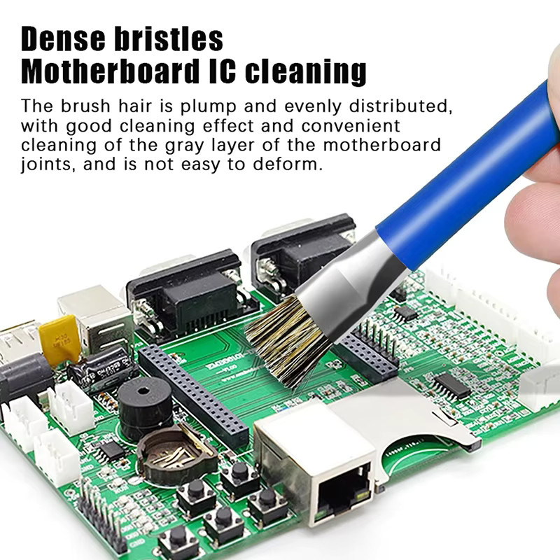 ESD-sichere doppelseitige Leiterplatten-Reinigungsbürste mit steifen Borsten und Stahldraht für Lötpads und Telefonreparatur - Bild 4