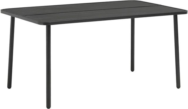 Furnicato Gartentisch aus Stahl in Dunkelgrau mit Latten-Design, B/T/H: 150 x 90 x 72 cm - Bild 1
