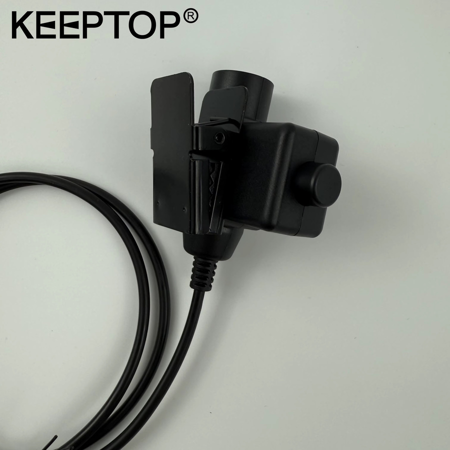 KEEPTOP Taktischer U94 PTT 7.1 Kabelstecker Headset-Adapter für Motorola Walkie Talkie in Schwarz - Bild 2