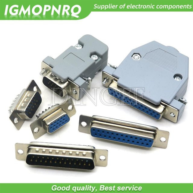 5er Set DB9 DB15 DB25 DB37 Adapter Stecker Set mit weiblichen Buchsen in Grau - Bild 1
