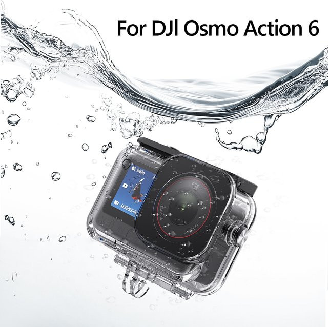 TELESIN Wasserdichtes Unterwasser-Tauchgehäuse für DJI OSMO Action 6, transparentes Anti-Drop Kamera-Schutzgehäuse bis 60 m Tiefe - Bild 1