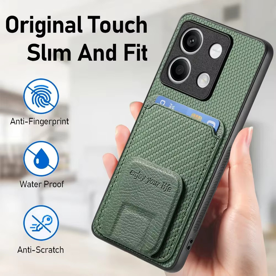Leder Kartenetui Hülle für Xiaomi Poco X8 Pro Max 5G in Beige und Green - Bild 3