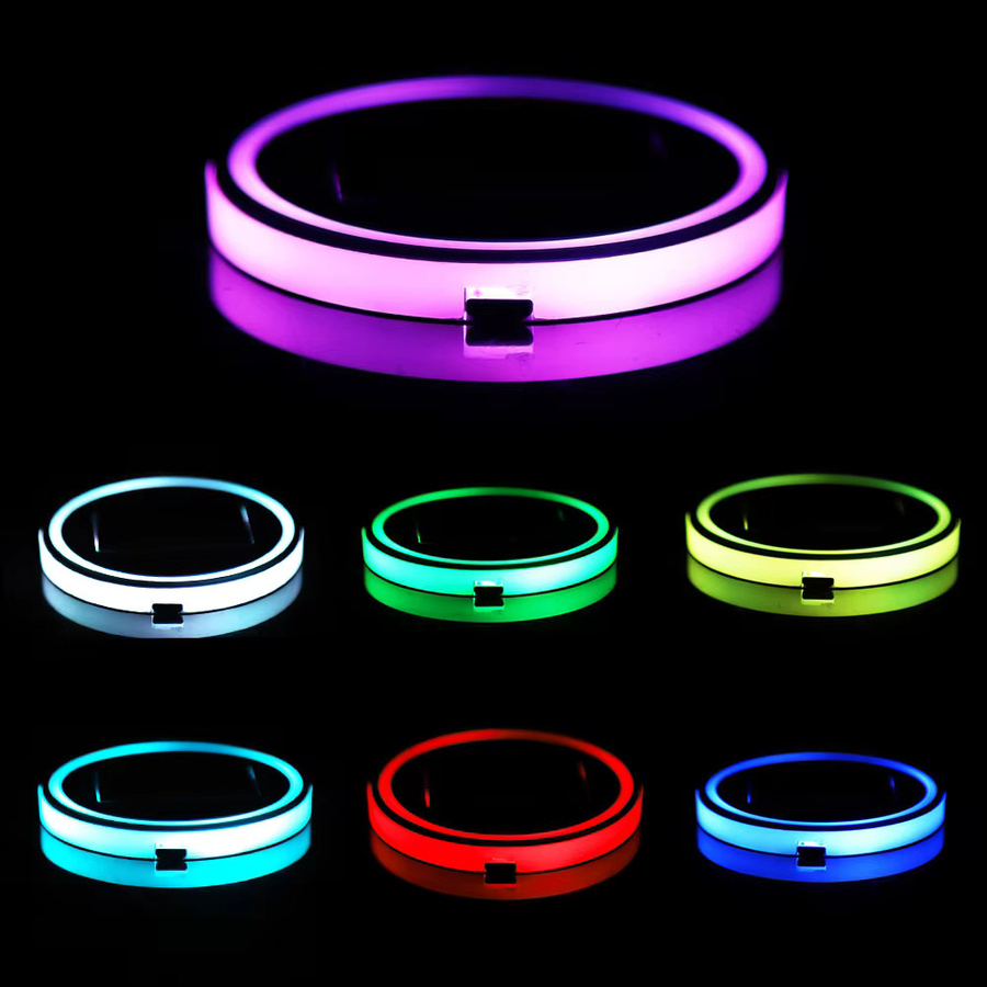 TOPINCN 2er Set Solarenergie LED Untersetzer mit 7 RGB Farben für Auto und Fahrzeug, Multicolour - Bild 2