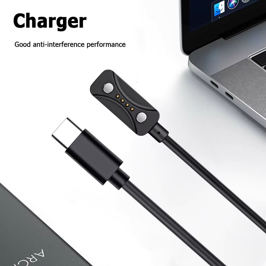 ALLOET USB-C Ladekabel in Schwarz für Polar Vantage M3, Polar Vantage V3, Ignite 3 und Grit X2 Pro Smartwatches - Bild 1