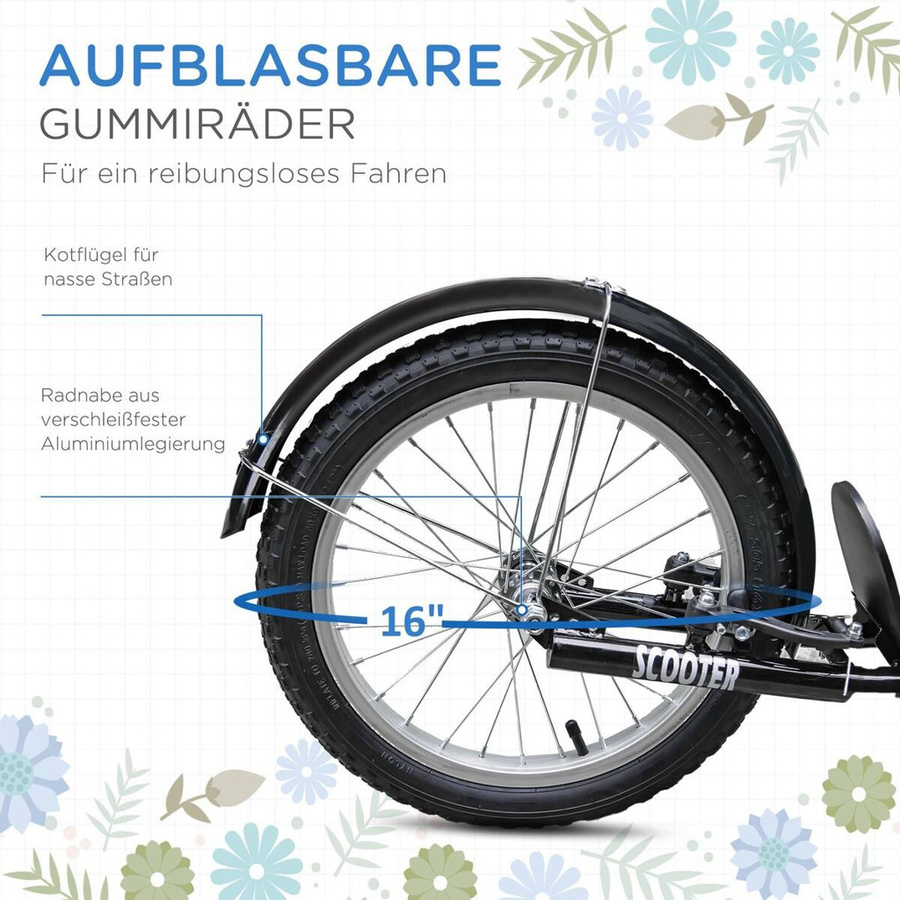 HOMCOM Kinderroller blau mit Bremse höhenverstellbar - Bild 3