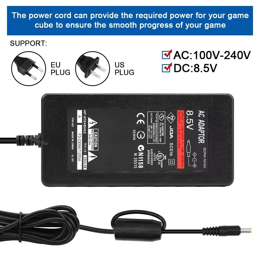 Sony Netzteil für PlayStation 2 Slim 70000 Konsole, Ersatz-AC-Adapter Ladekabel in Schwarz, 8,5V DC - Bild 6