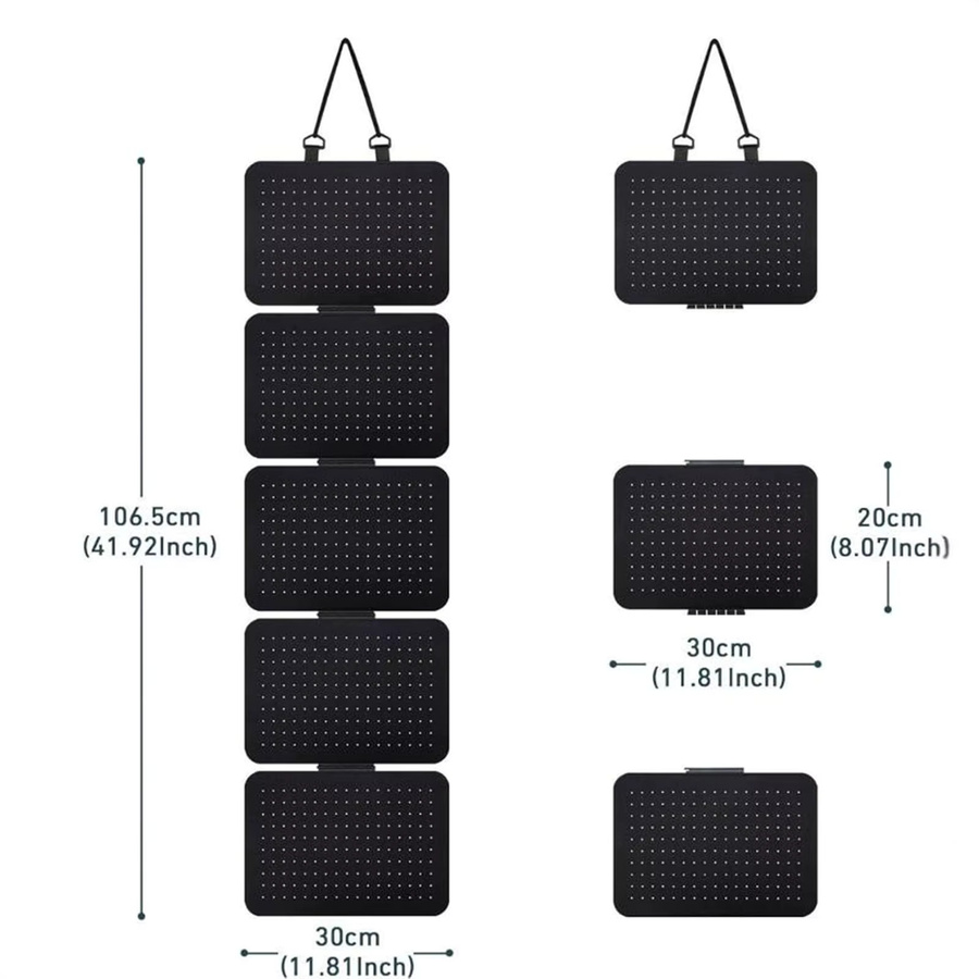 Untior Hängender Ohrring-Organizer aus Filz in Schwarz, 5-lagige Wandtasche als Display-Halter für Ohrringe und Abzeichen, Höhe: 106,5 cm, Breite: 30,0 cm - Bild 2