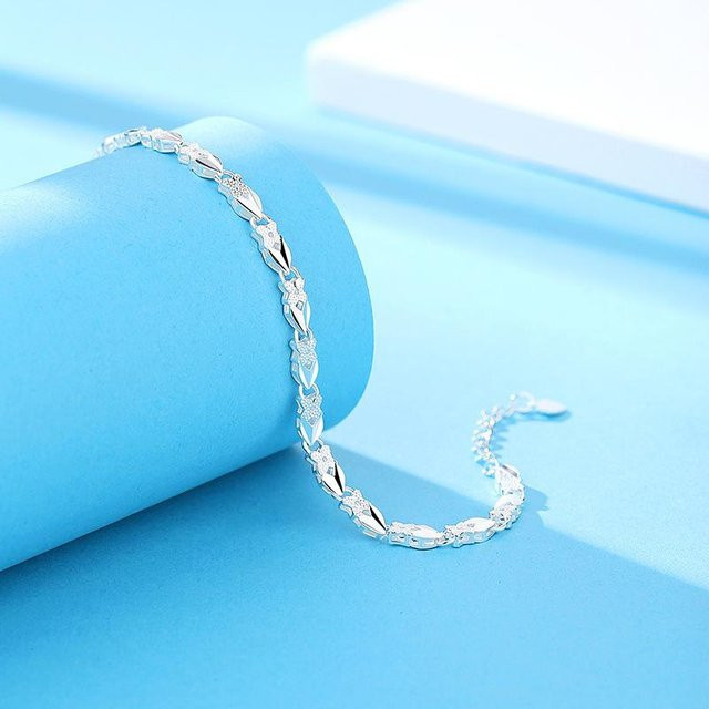 Wucifang Jewelry Armband, 925 Silber, Herz Glücksklee, Damen - Bild 1