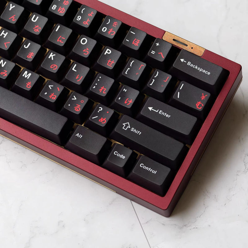 Jkdk Studio WOB Keycap Set aus PBT in Rot und Schwarz mit kyrillischen Schriftzeichen für mechanische Tastaturen mit MX-Schaltern (Profil: Cherry) - Bild 2
