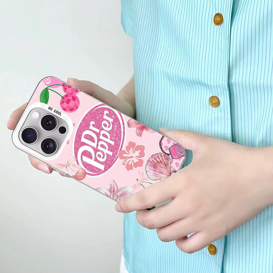 Cherry Drink D-Dr-P-Pepper Handyhülle für iPhone 11 bis iPhone 17 Pro Max stoßfest in Silber - Bild 6