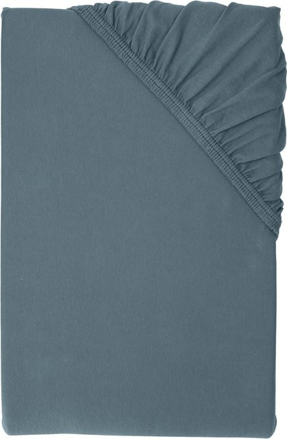 LIVARNO Jersey Spannbettlaken aus Baumwolle, Navy Blau, B/T: 140-160 x 200 cm, Höhe: 25 cm - Bild 1