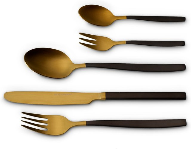 ECHTWERK Tafelbesteck Positano Due 20-tlg aus Edelstahl in Gold matt - Bild 2