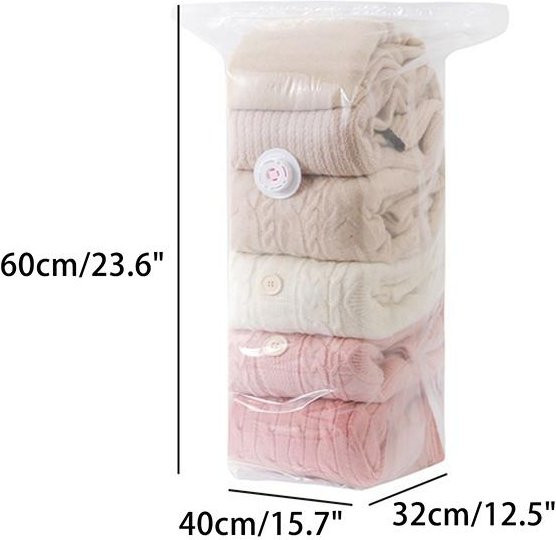 Casticker Vakuumbeutel in Weiß zur Kompression von Kleidung und Decken ohne Pumpe, Material: Kunststoff - Bild 1
