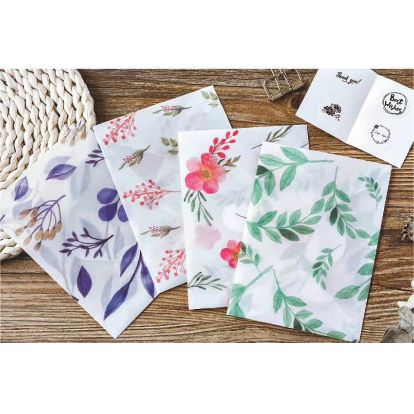 10er Set YCDBTH Briefumschläge aus Schwefelsäurepapier in Grün für Hochzeit und Einladungen - Bild 1