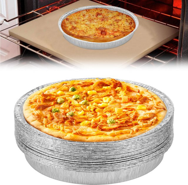 20 Stück Willstar runde Aluminium Pizzapfannen mit Löchern, antihaftbeschichtet, Silber, Durchmesser: 25,4 cm - Bild 1