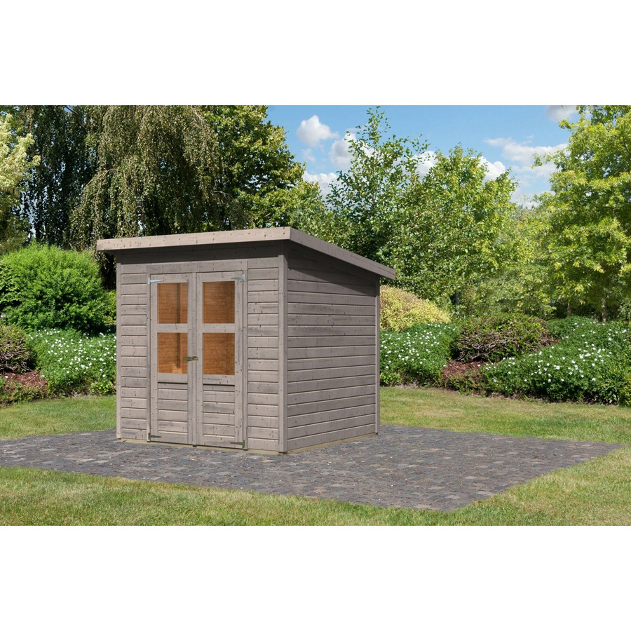 Karibu Holz-Gartenhaus mit Pultdach in Braun, B/T/H: 212 x 219 x 212 cm - Bild 2