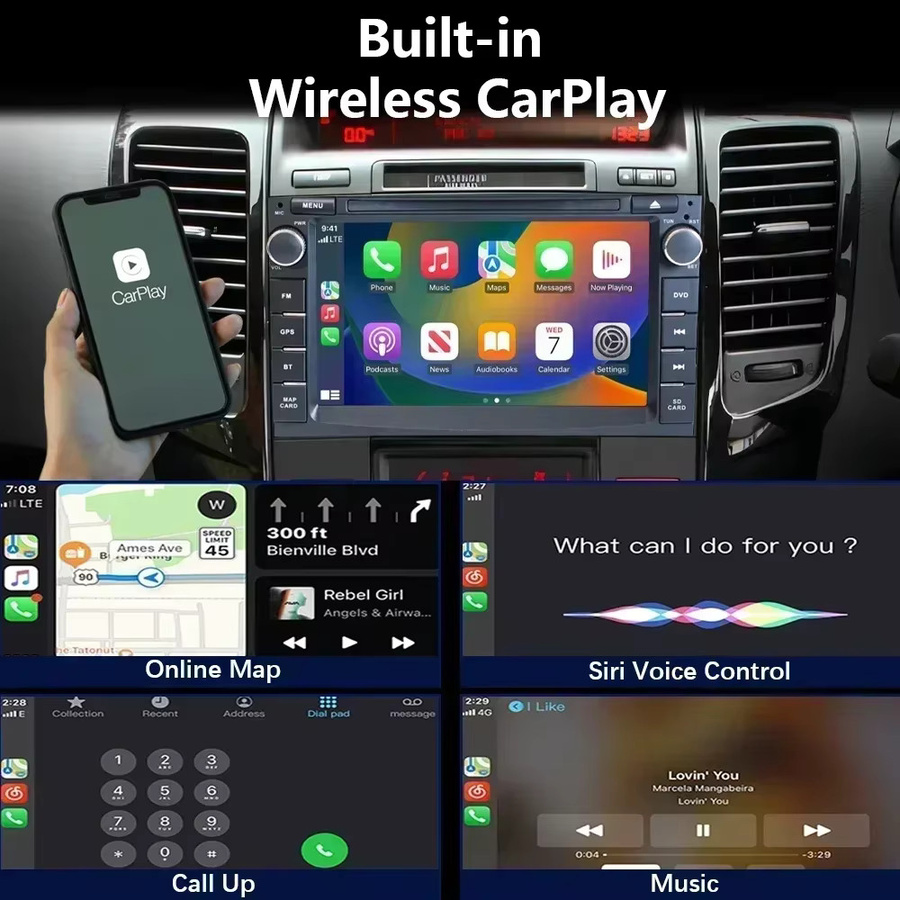 CHSTEK Android 11 Autoradio mit kabellosem Carplay für Kia Ceed ED Venga 2007–2016 in Schwarz mit GPS und WLAN - Bild 3