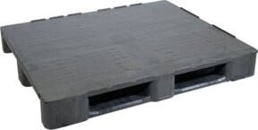 HMH Schwerlastpalette geschlossen aus recyceltem Kunststoff in Schwarz mit 3 Kufen und 1250 kg Traglast - Bild 1