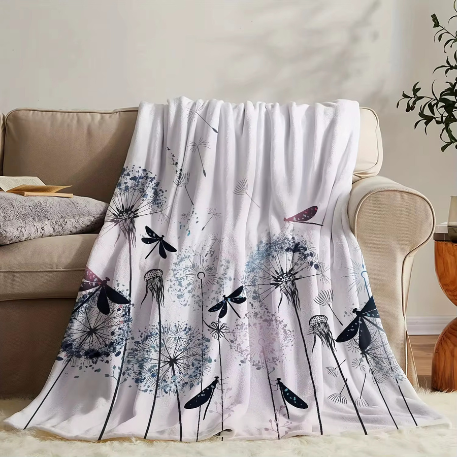 VIKAMA Dandelion Dragonfly Decke mit floralem Design, Multicolor, B/T: 150 x 240 cm - Bild 2