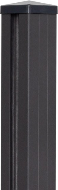 GroJa Lumino Pfosten aus Aluminium in Anthrazit mit Kappe zum Aufdübeln, B/T/H: 7 x 7 x 190 cm - Bild 1