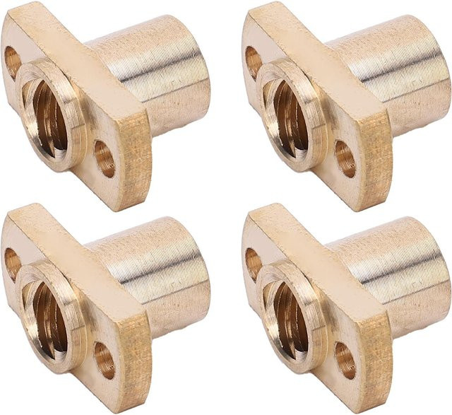 4 Stück Trapezmutter T8 mit H-Flansch aus Messing in Beige für 3D-Drucker Zubehör - Bild 1