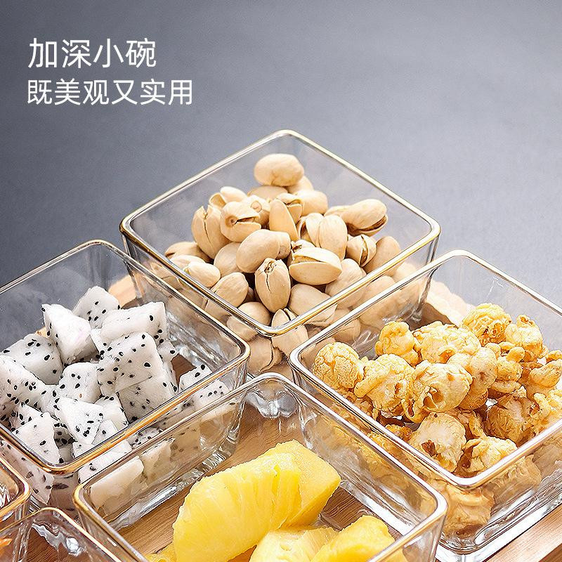 WJG Pretty B Set aus 2 quadratischen Glastellern mit Tablett in Transparent für Obst und Snacks - Bild 4