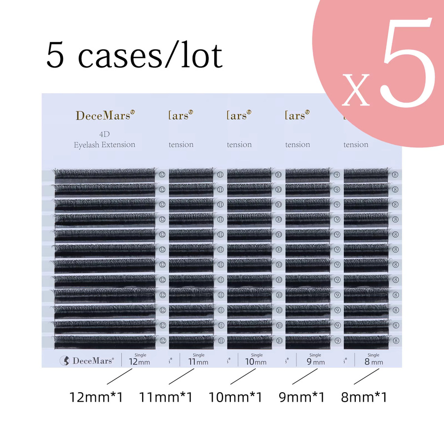 DeceMars Wimpernverlängerung 4D W-Form, 5er Set - Bild 2