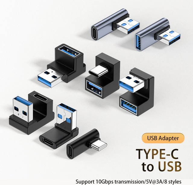 VAKIND USB-C auf USB-C Adapter mit 10 Gbit/s Hochgeschwindigkeitsübertragung, 5V 3A Stecker Konverter für Computer, Schwarz/Rot - Bild 1