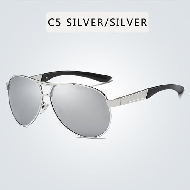 Yiran bag Sonnenbrille Aviator, Metall, Vollrand, Schwarz, Grau, Unisex, polarisiert - Bild 1