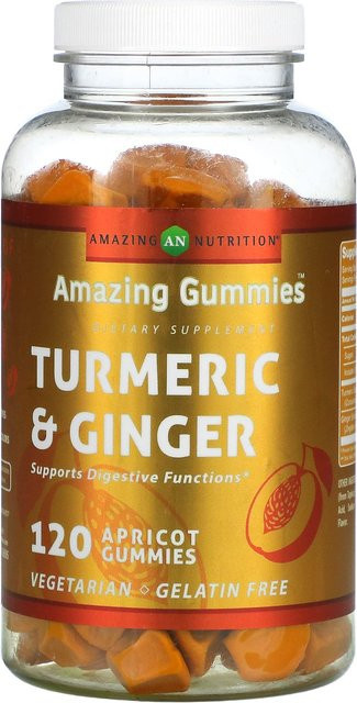 Amazing Nutrition Amazing Gummies Kurkuma & Ingwer Aprikose 120 g - Bild 1