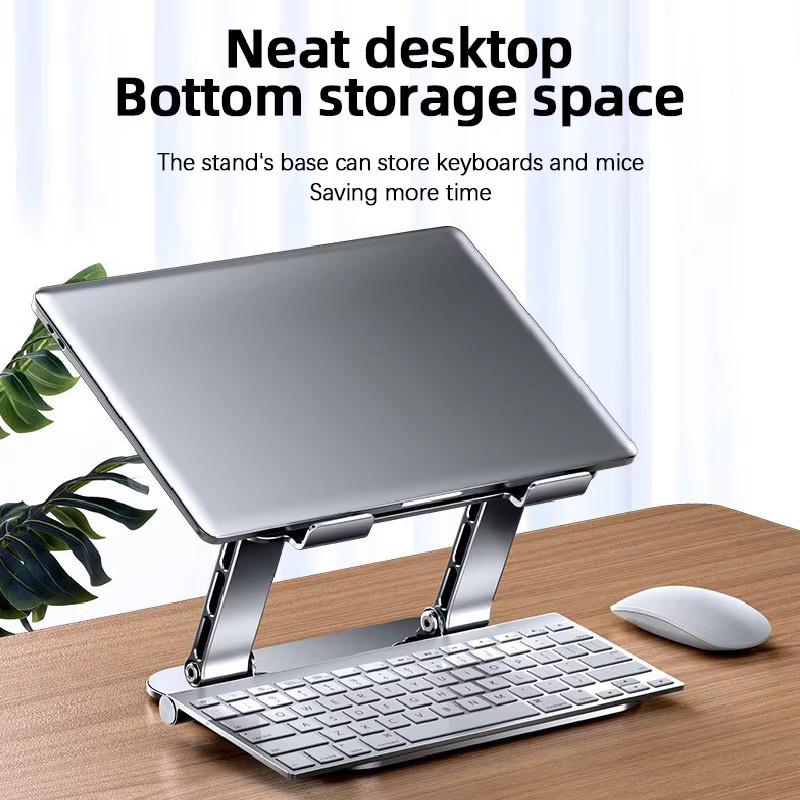 MUMUCC Laptopständer aus Aluminiumlegierung, klappbar und höhenvergrößernd, Farbe: Silber - Bild 3