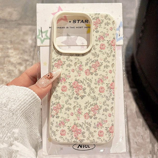 Weisse Handyhülle mit Blumenmuster für Apple iPhone 11 bis 17 Pro Max aus weichem TPU - Bild 1