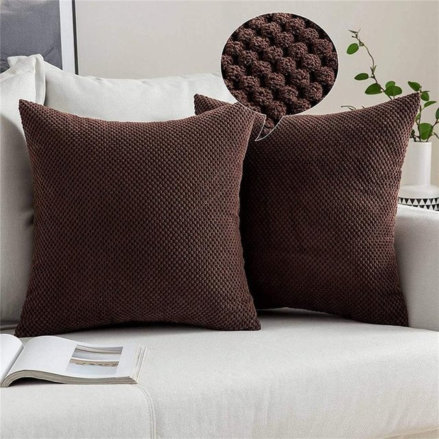 CANIRICA Cord-Kissenbezug in Braun im Nordic-Stil, quadratisch, B/T: 45 x 45 cm - Bild 1