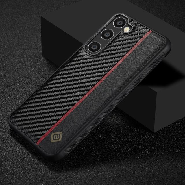 Stoßfeste Kohlefaser-Lederhülle für Samsung Galaxy S26 S25 S24 S23 Ultra S22 Plus S21 S20 FE S10 Note 20 mit Mikrofaserabdeckung in Schwarz - Bild 1