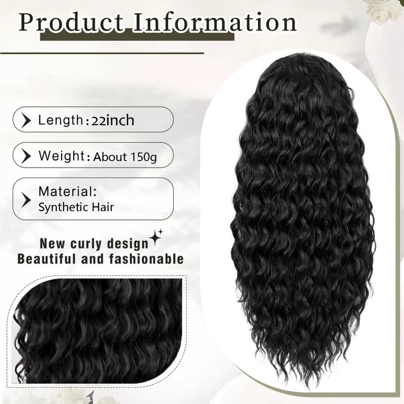 Suri Hair Locken-Pferdeschwanz-Perücke, synthetisch, 22 Zoll, Damen - Bild 2