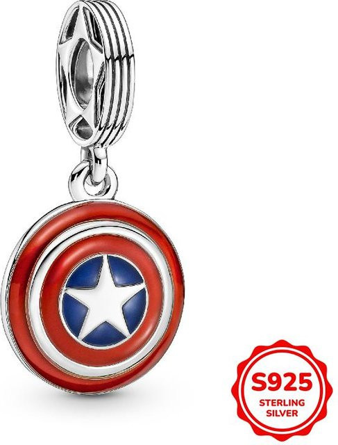 Lampayan Anhänger Charm Marvel Spider-Man und Captain Americas Schild, Kupfer, Damen - Bild 1