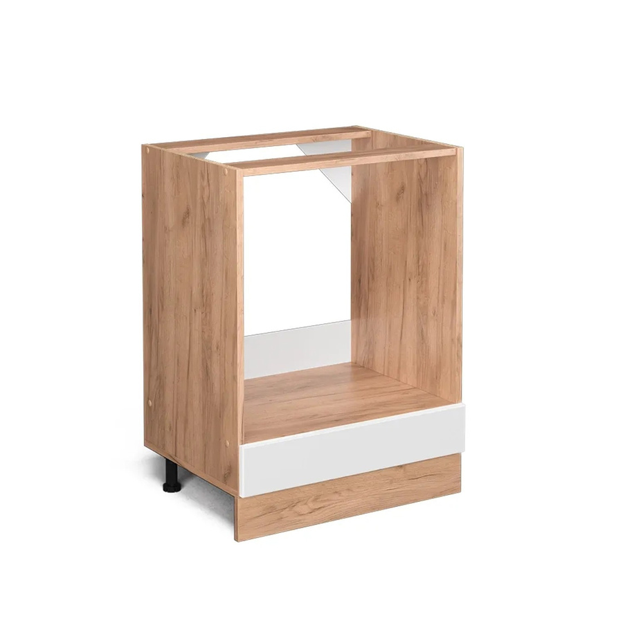 Vicco Herdumbauschrank R-Line in Weiß Hochglanz und Goldkraft Eiche, Breite: 60 cm - Bild 2