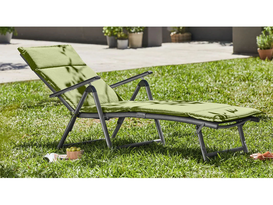 LIVARNO HOME Polsterauflage Liege mit Stehsaum, Grün, B/T/H: 190 x 58 x 4 cm - Bild 2