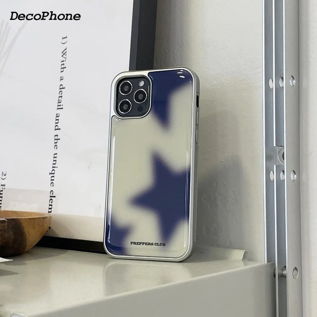 DecoPhone Handyhülle mit Sternen-Farbverlauf in Silber und Schwarz, sturzsicher aus Epoxidharz und TPU für iPhone XR bis iPhone 17 Pro Max - Bild 1