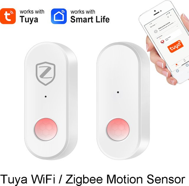 Tuya PIR Infrarot-Bewegungsmelder in Weiß mit WiFi oder Zigbee für Smart Life App, Alexa und Google Home zur Heimsicherheit - Bild 1
