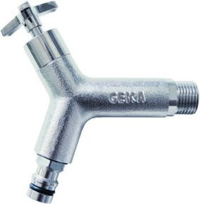 GEKA plus-Design Wasserhahn Anschluss mit G 1/2 Zoll Gewinde aus Messing in Silber - Bild 1