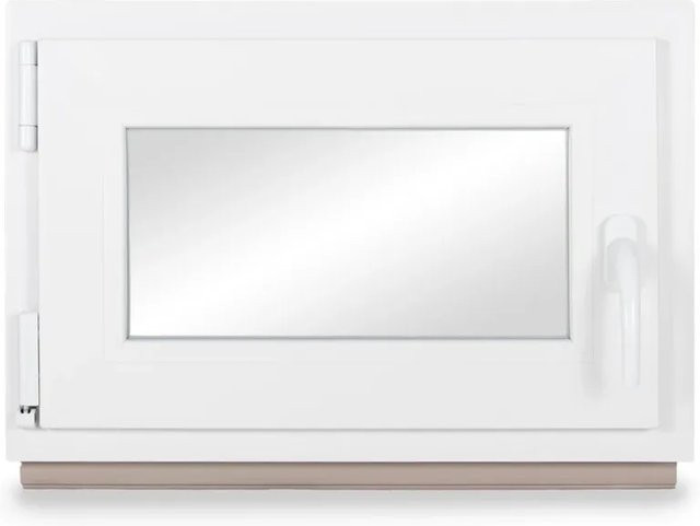 Neruli Kellerfenster 2-fach DIN links, Kunststoff, Weiß/Grau, B: 105 cm, H: 50 cm - Bild 1