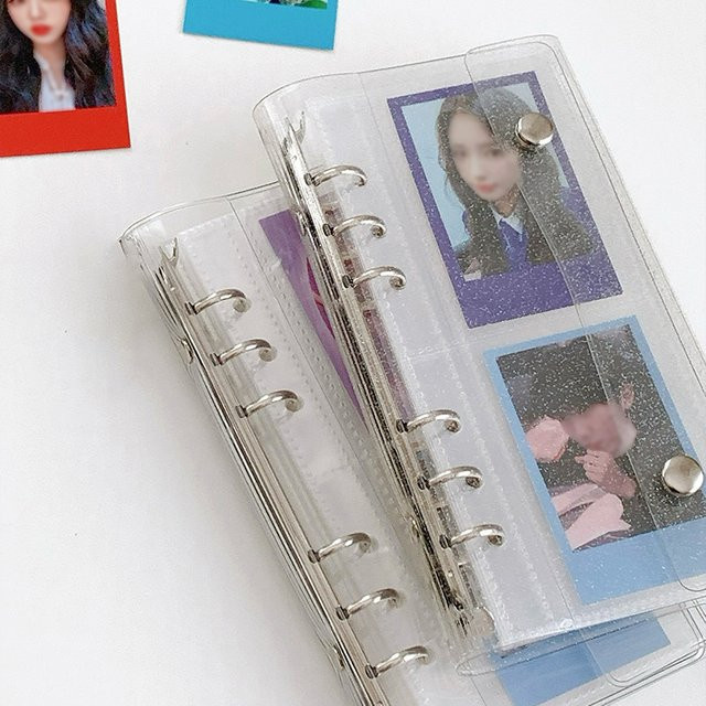 A6 Loseblattbuch mit 10 Seiten und Raster für Postkarten und kleine Karten, transparentes Flexcover mit Aufbewahrungsbeutel - Bild 1