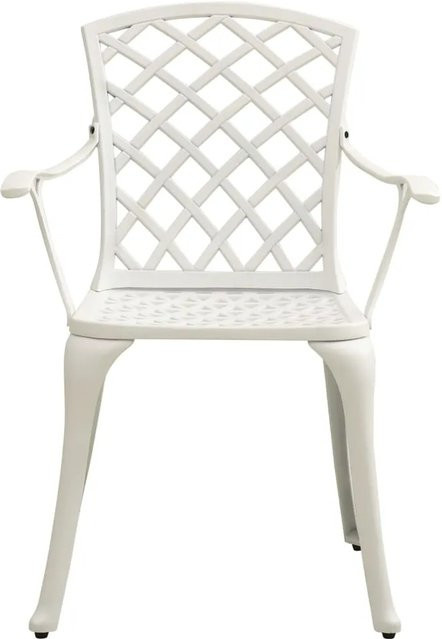 vidaXL 3-tlg Bistro-Set aus Aluminiumguss in Weiß für den Garten mit rundem Tisch - Bild 1