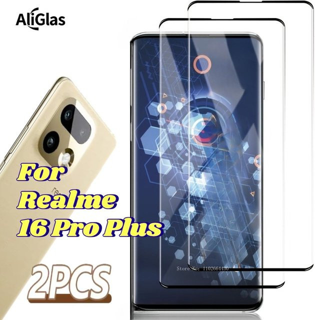 2 Stück Displayschutzfolien aus gehärtetem Glas für Realme 16 Pro Plus und Realme 16 Pro, transparent, HD-klar und kratzfest - Bild 1