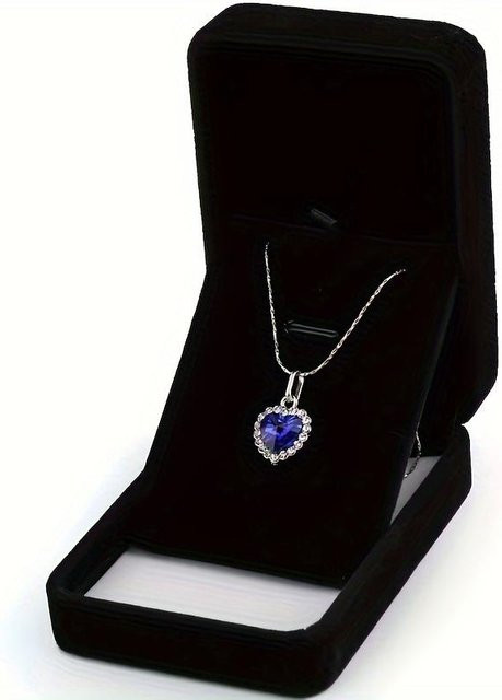 Schwarze Schmuckbox aus Samt von Mango Event für Halsketten, Ohrringe, Armbänder und Ringe, B: 10 cm, T: 7 cm - Bild 1